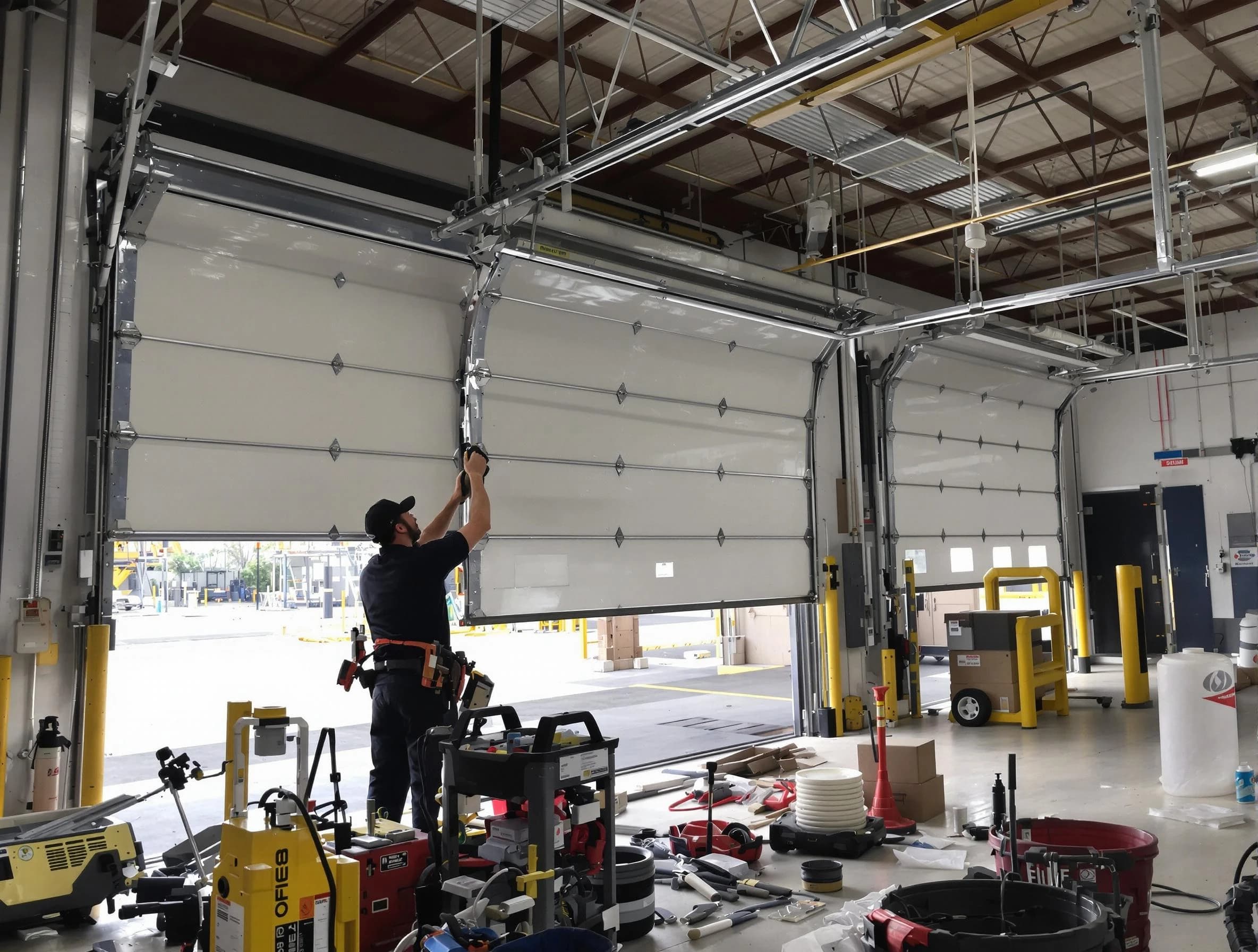 New Bedford Garage Door Repair technician performing commercial garage door repair in New Bedford