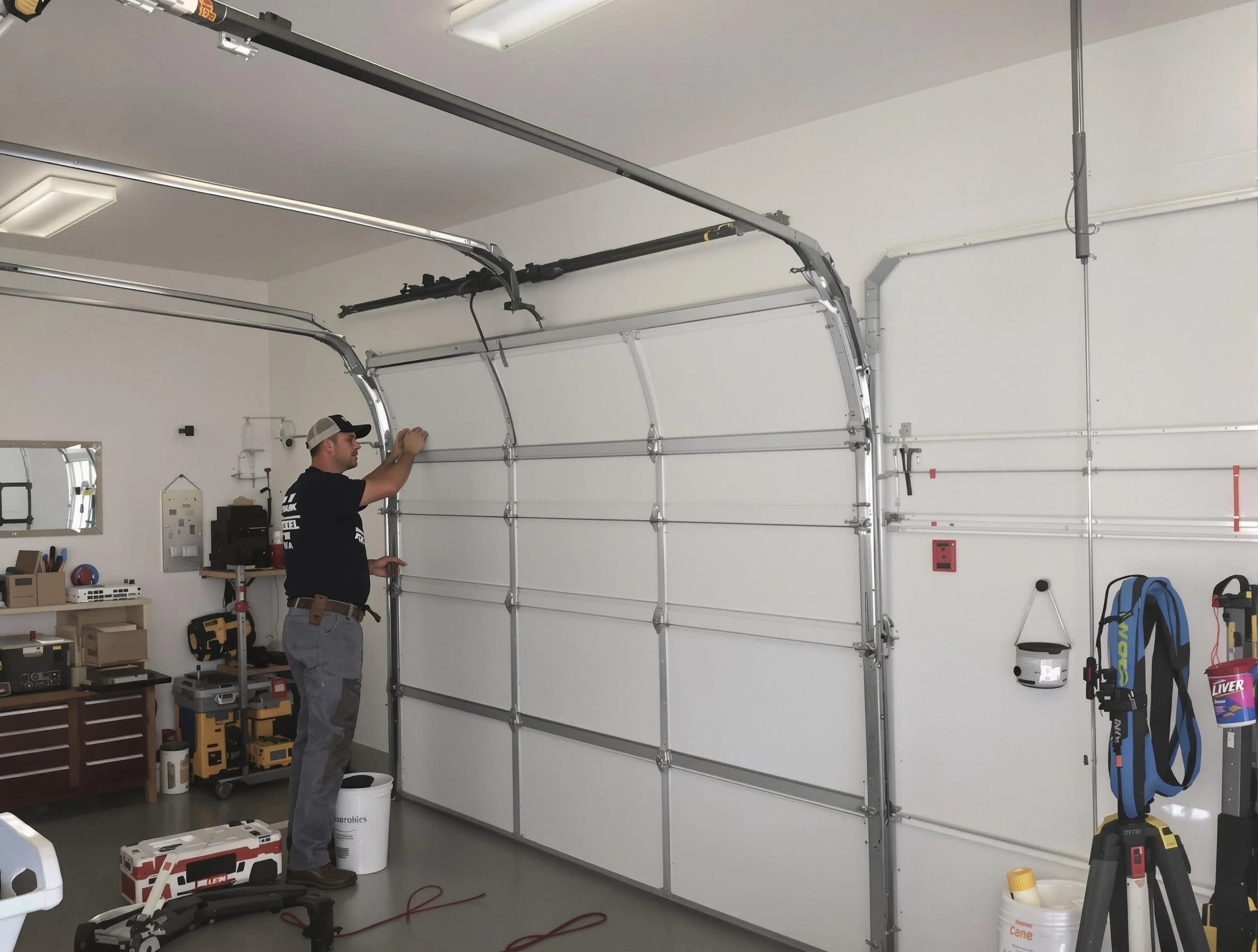 New Bedford Garage Door Repair team installing new garage door in New Bedford