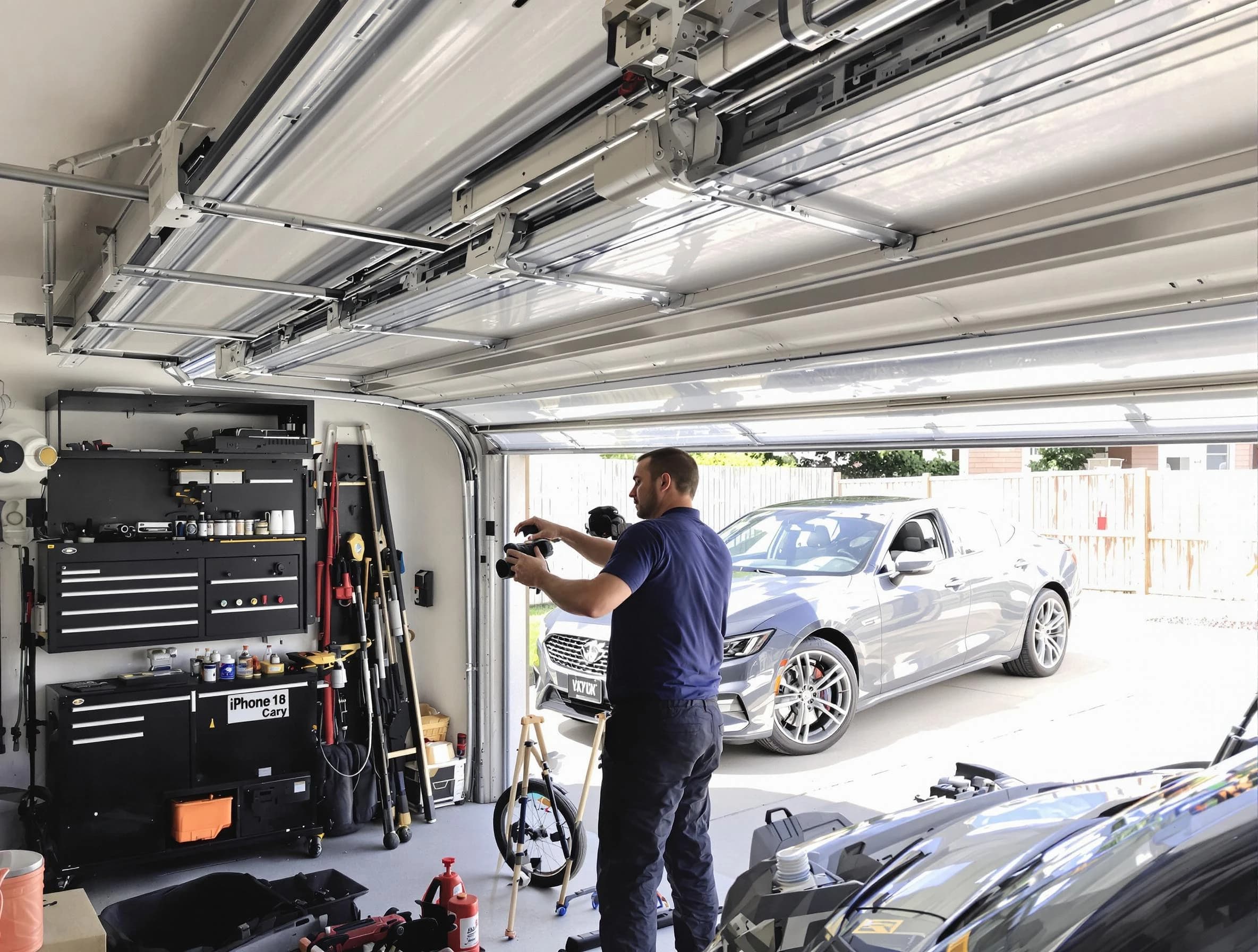New Bedford Garage Door Repair technician fixing noisy garage door in New Bedford
