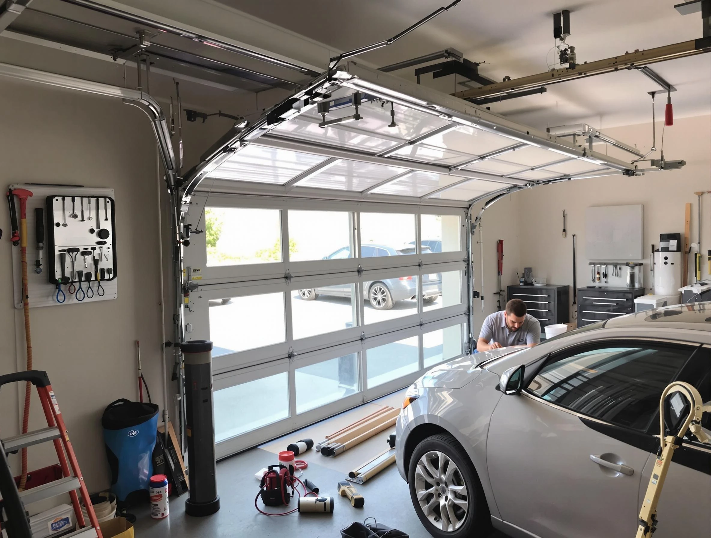 Garage door noise reduction service by New Bedford Garage Door Repair in New Bedford